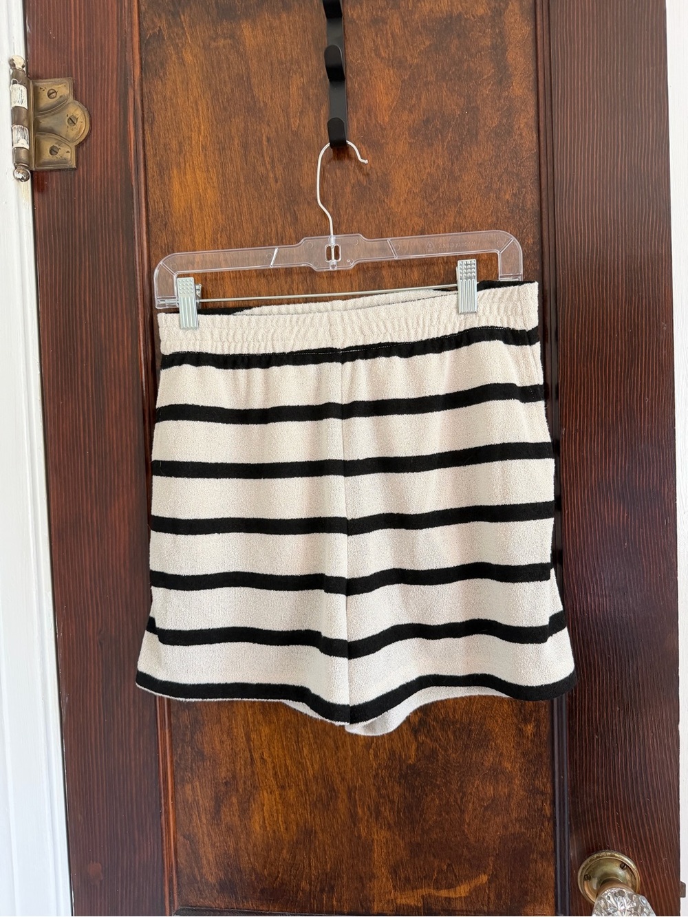 H&M Striped Knit Shorts - Black & Cream